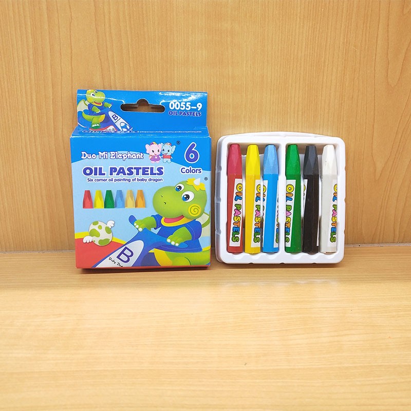 Baby Dragon 6-color oil pastels, children's crayons, eco-friendly art stationery, painting brushes, washable, safe, smooth, wholesale detail image 5