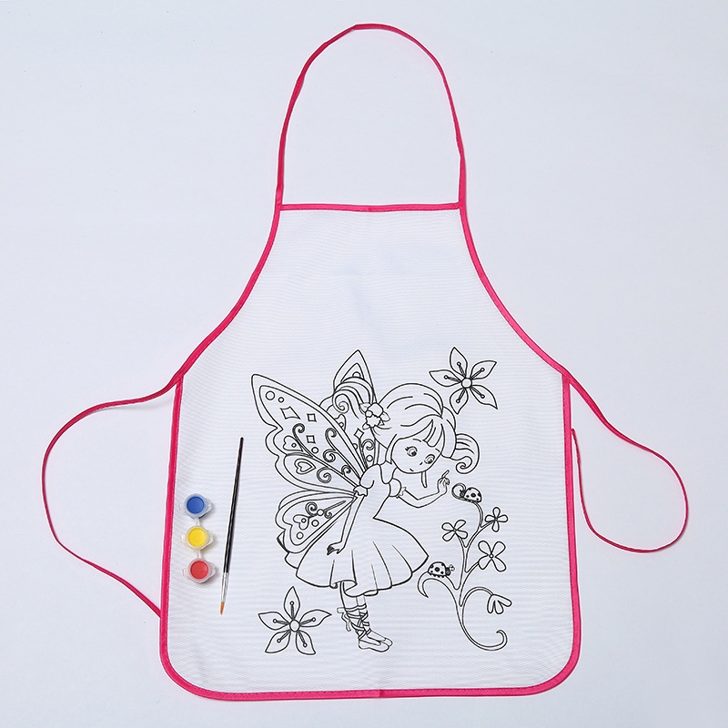 儿童绘画diy围裙幼儿园手工课涂鸦填色围裙益智卡通绘画涂色围裙详情图1