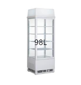 98L air-cooled commercial four-sided transparent glass refrigerated display counter freezer Vertical deli beverage freezer 428*386*1250 Specification drawing
