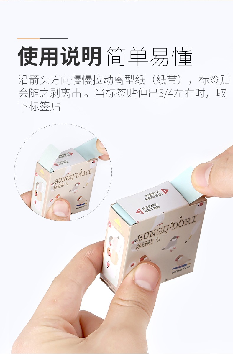KOKUYO/ Guoyu WSG-LAR1 Stationery Bird Label Sticker (with box) 5 styles mixed set detail image 6