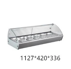 RTR6/GF-166 desktop commercial food desktop heating and insulation display cabinet, glass display cabinet, 1127*420*336mm detail image 2