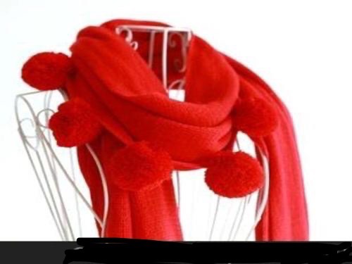 Scarf Female Autumn And Winter Korean Version Of The Tide With A Solid Color Student White Hanging Ball Knitted Wool Net Red Girl Neck Specification drawing