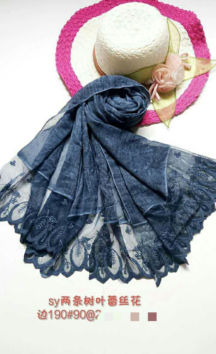 Denim blue cotton cuffed scarf