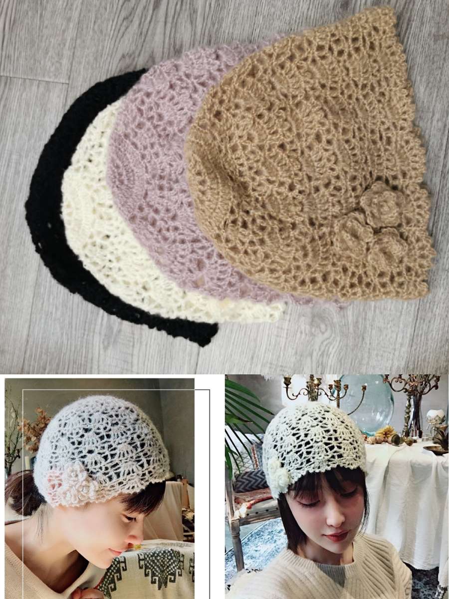 Mohair crochet hat thumbnail