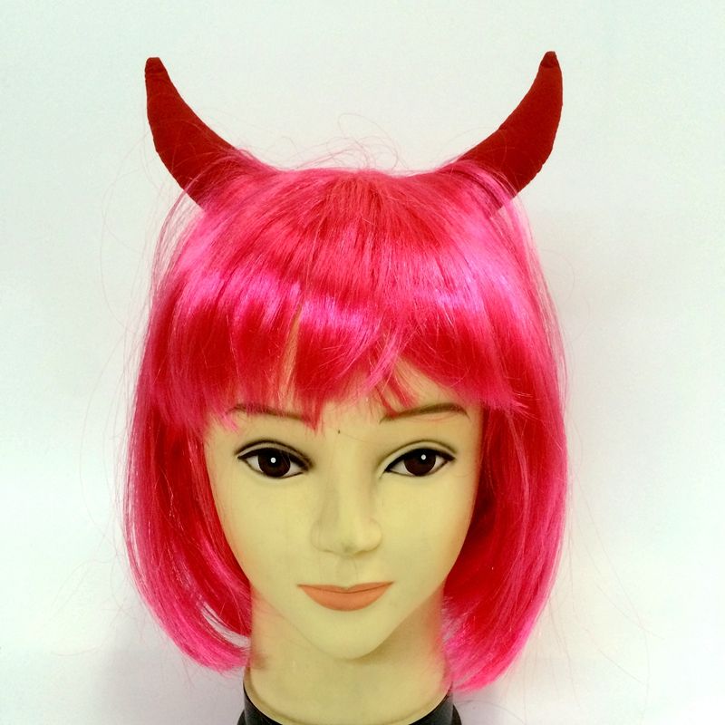 Halloween Horn student BOB wig and hair cover