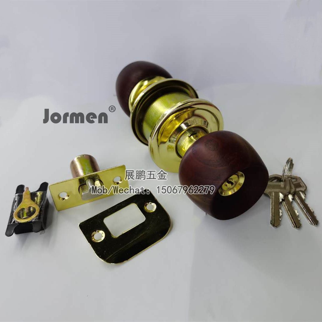 South American Door Lock Wooden Ball Interior Door Bedroom Bathroom Ball Lock Specification drawing