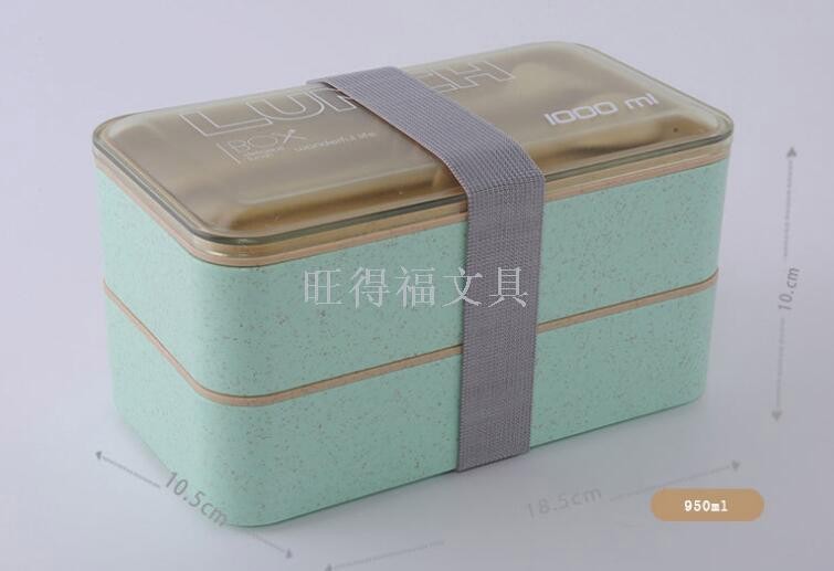 麦秸长方形平盖饭盒详情图1