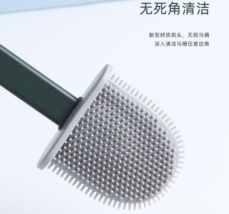 toilet brush硅胶马桶刷夹缝软胶长柄无死角清洁刷套装壁挂厕所刷子