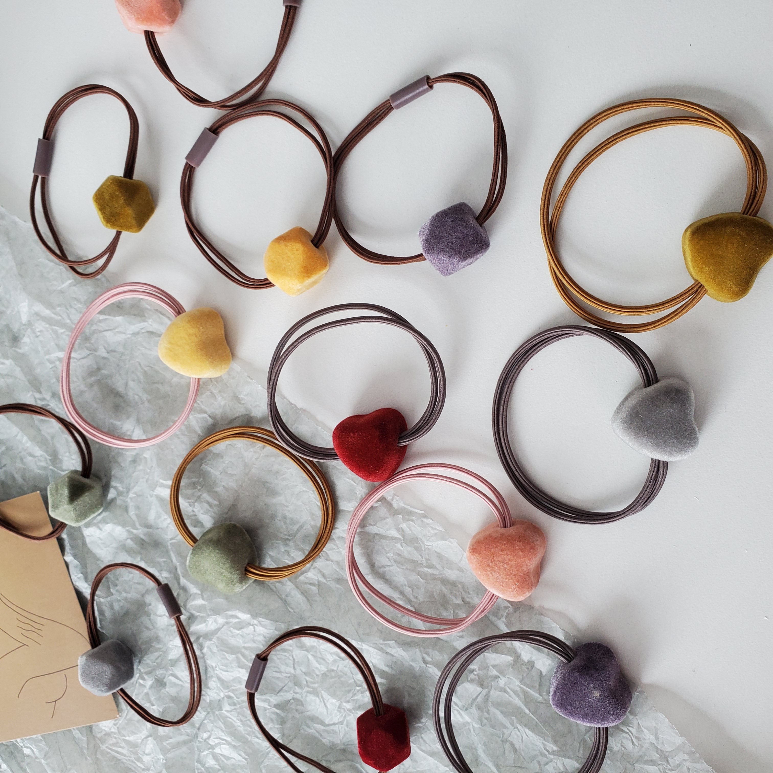 Korean chic style hair tie, high-end velvet bead hair band, high-elasticity hair tie, simple hair tie detail image 2