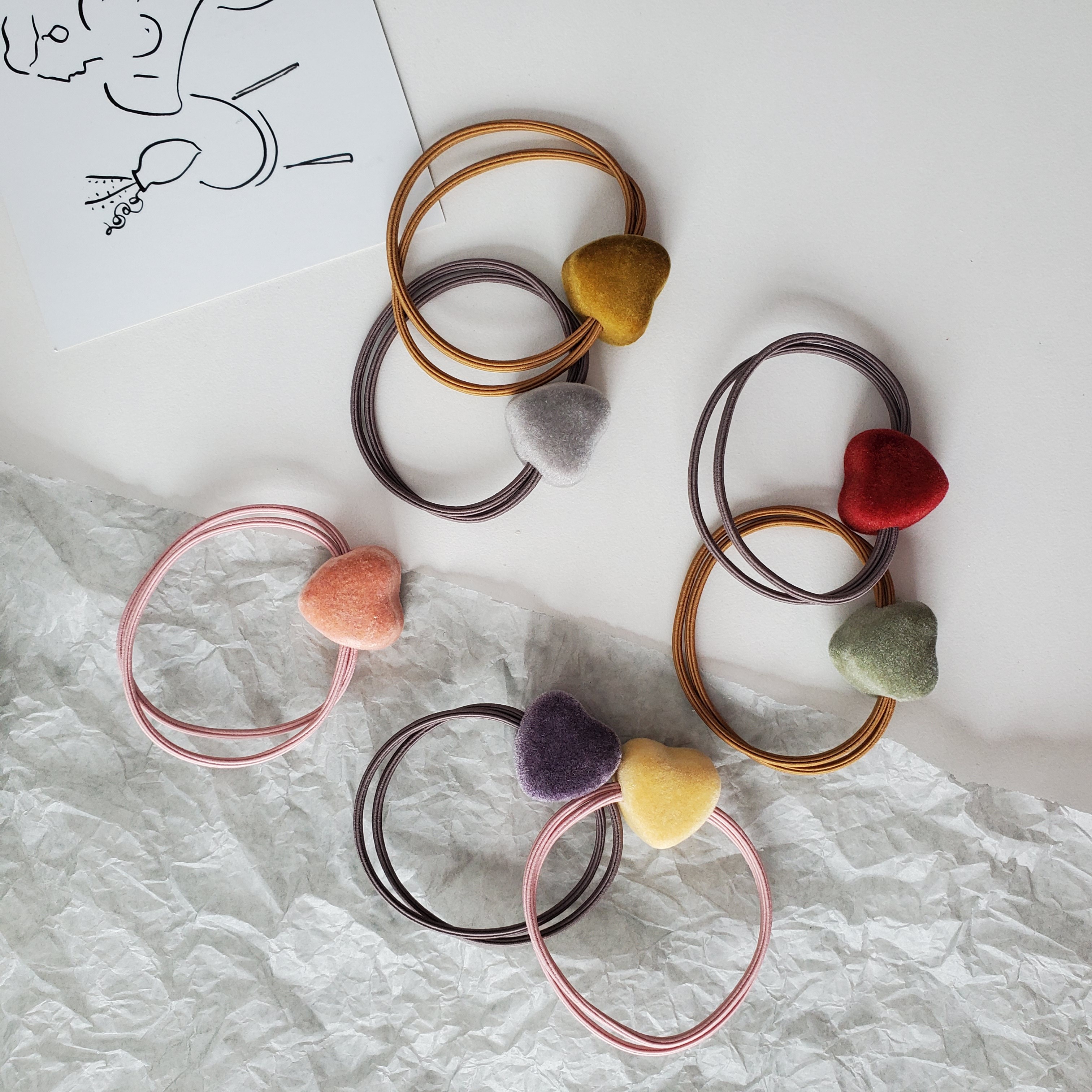 Korean chic style hair tie, high-end velvet bead hair band, high-elasticity hair tie, simple hair tie detail image 3