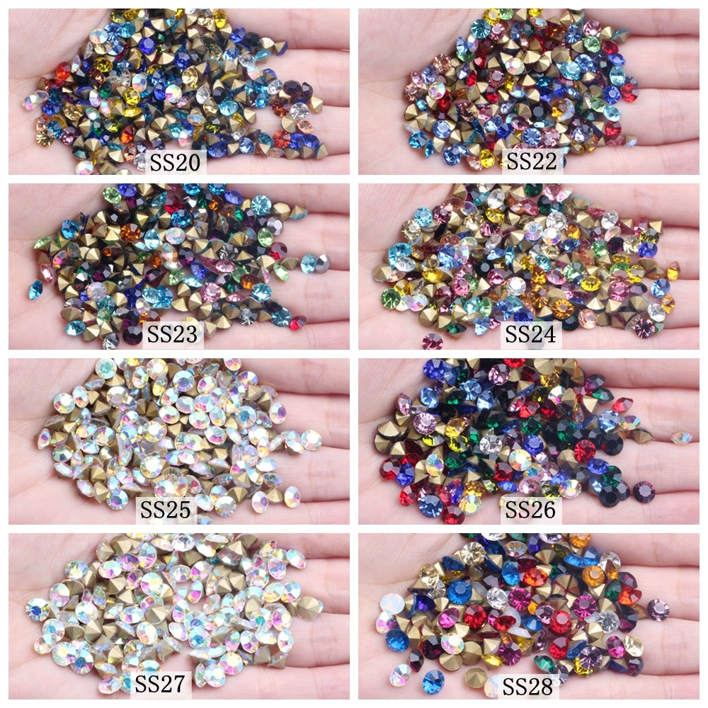 深绿闪钻水晶玻璃尖底钻 ss2 1.1mm 1440颗 14切面饰品配件详情图3