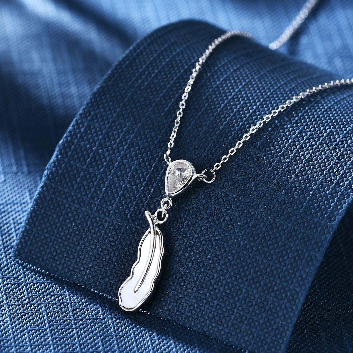 Anton Wolf 925 sterling silver set chain leaf with Zircon necklace, free shipping for orders starting from one piece