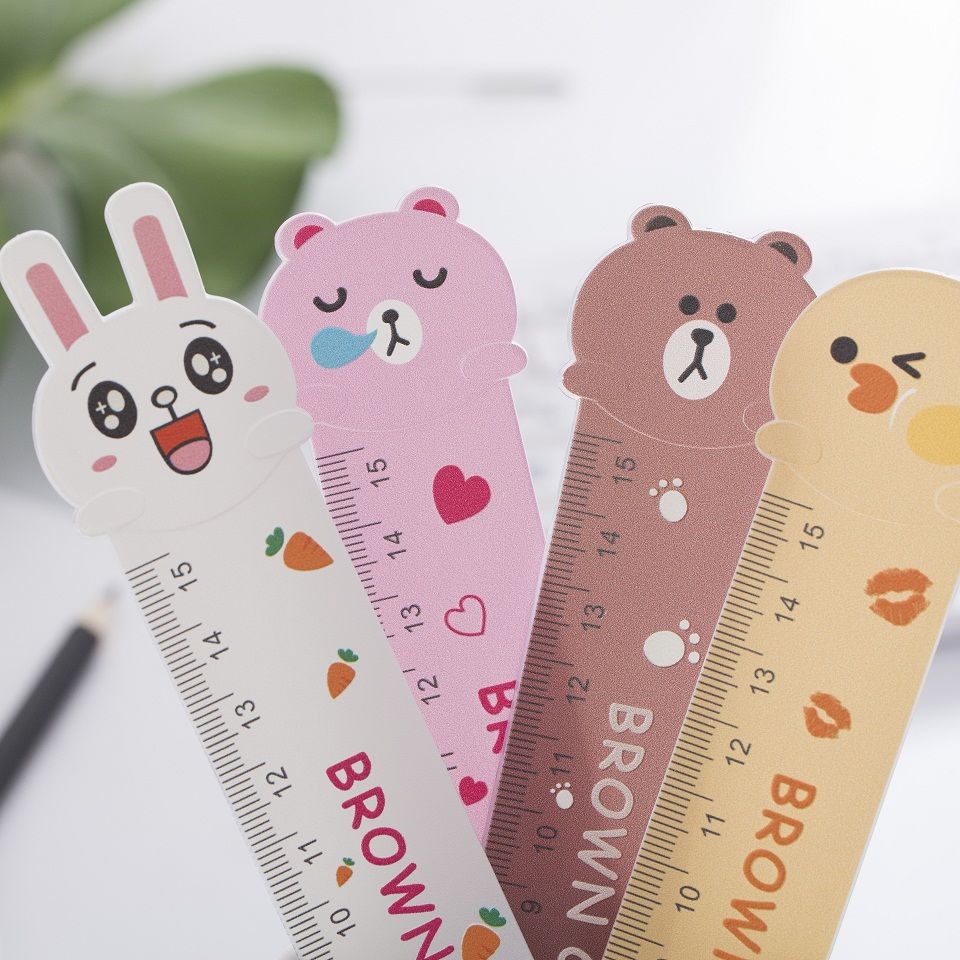 Fulejia 6201 15cm Koni Brown Cartoon Standing Ruler, direct sales from the manufacturer of student supplies