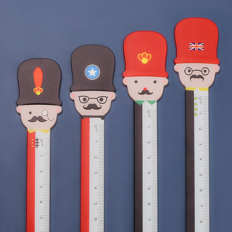 Fulejia 3102 15cm Red and black British cartoon ruler student supplies Factory Direct sales detail image 1