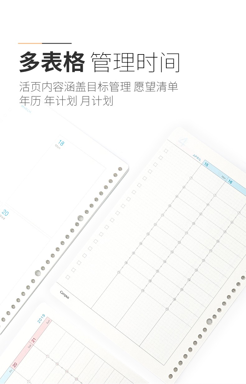 KOKUYO/国誉Campus日程活页纸B5/74页WCN-CLL1-WB21矩阵周计划详情图5