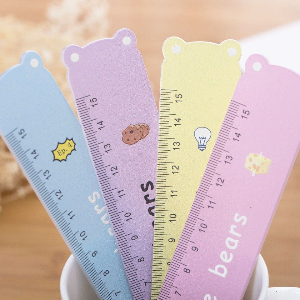 Fulejia 6102 15cm Three Bear Cartoon Cute Ruler Student supplies Factory Direct sales