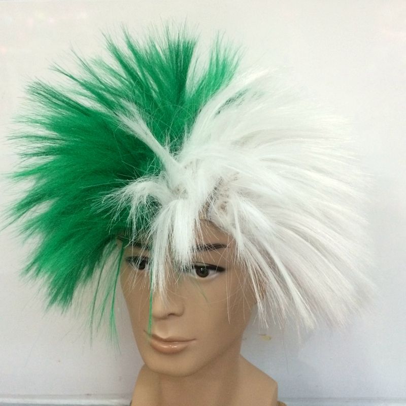 Yiwu Qianfang wigs and hats, Pakistani green and white various fan cosplay wigs 5675