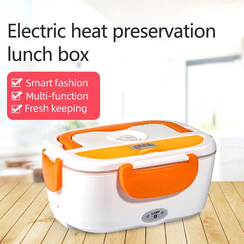 Plug-in self-heating bento for office workers, insulated and heated lunch box, hot food, magic plastic split