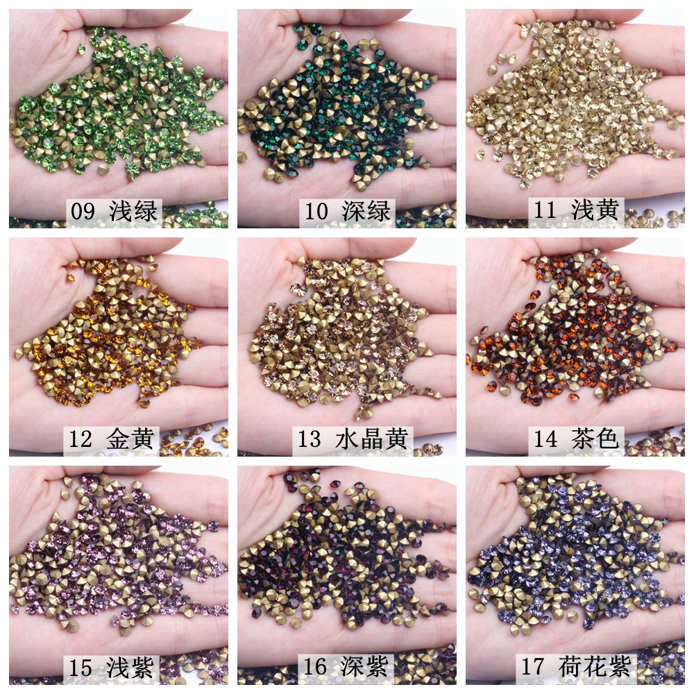 浅紫闪钻水晶玻璃尖底钻 ss2 1.1mm 1440颗 14切面饰品配件详情图7