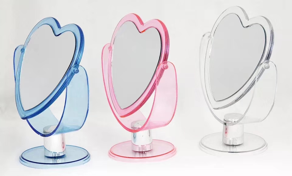 网红6寸爱心台式化妆镜