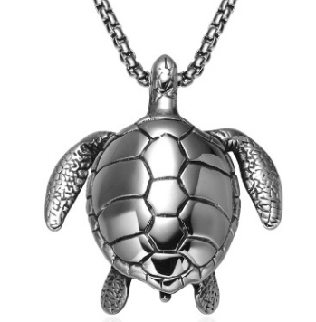 New titanium steel turtle pendant 316L stainless steel men's pendant animal titanium steel necklace detail image 1