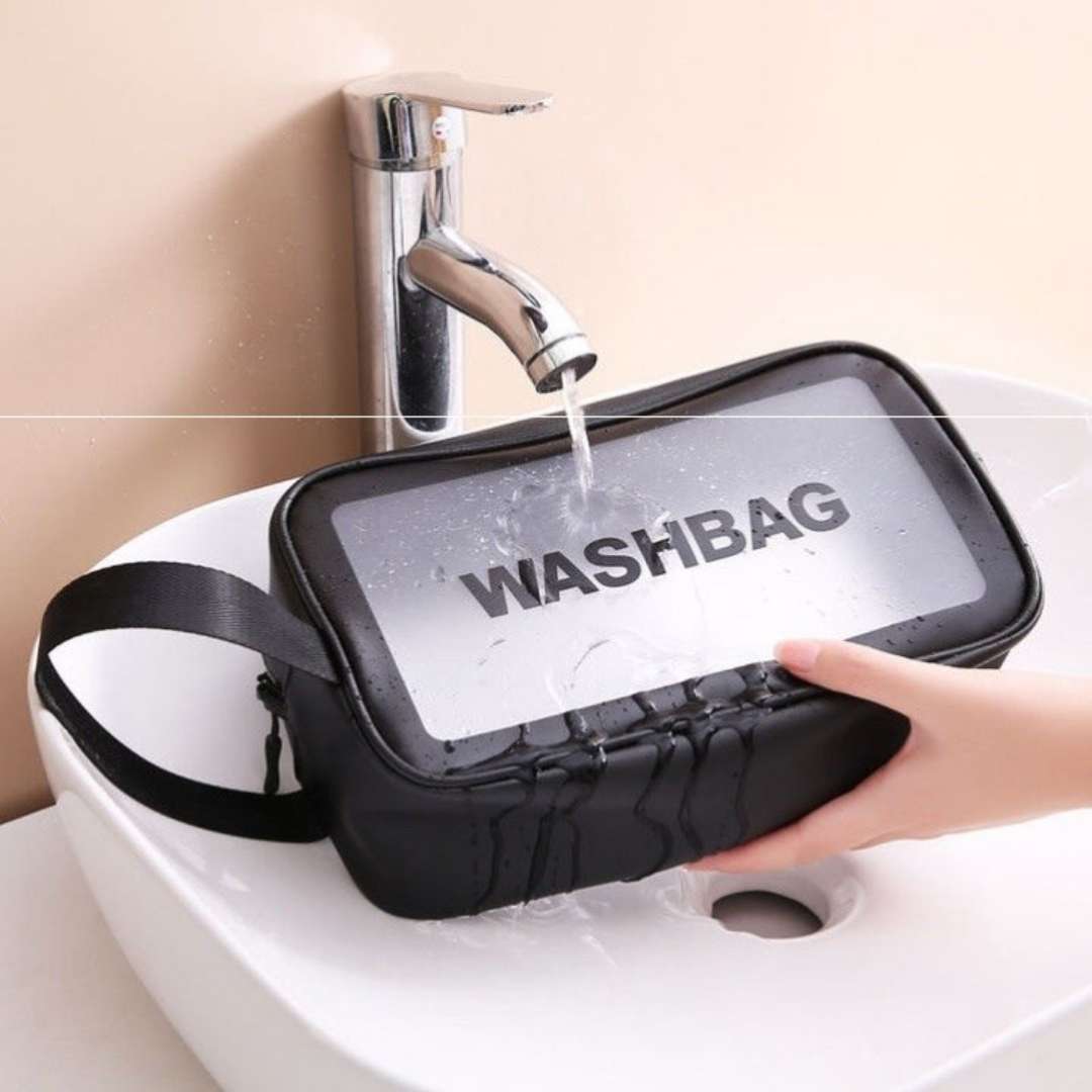 Black medium web celebrity scrub cosmetic bag large capacity portable travel toiletry bag pVC leather waterproof cosmetic bag 26400