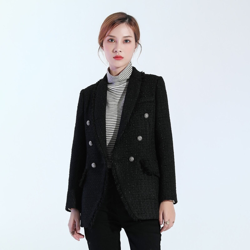 Jimmy Seio's 2020 winter new black chanel-style suit coat Specification image