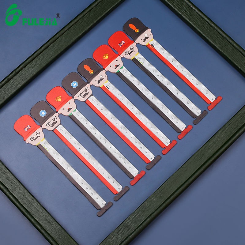 Fulejia 3102 15cm Red and black British cartoon ruler student supplies Factory Direct sales detail image 4