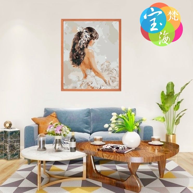 4050 Digital Oil Painting, Watercolor Filling Painting, Stress-relieving DIY Coloring Painting, Hand-painted Decorative Oil painting 8075