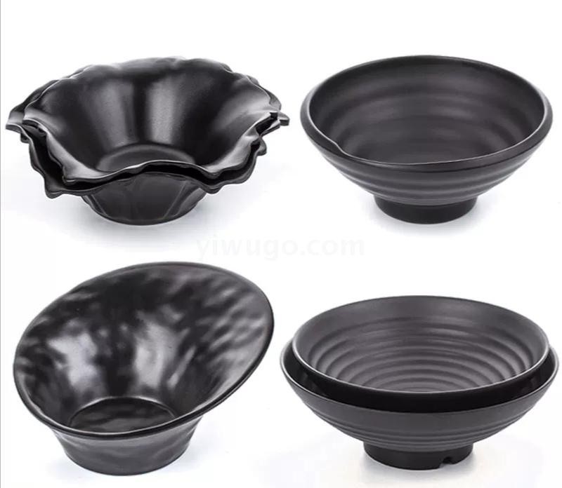 密胺餐具沙拉碗罗纹碗面碗仿瓷100%美耐皿沙拉碗详情图3