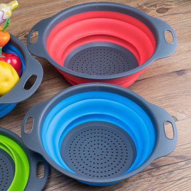 Fruit Tray Fruit Basket Washing Basin Creative Folding Fruit Tray Telescopic Multi-Functional Drain Basket Household Kitchen Washing Basket