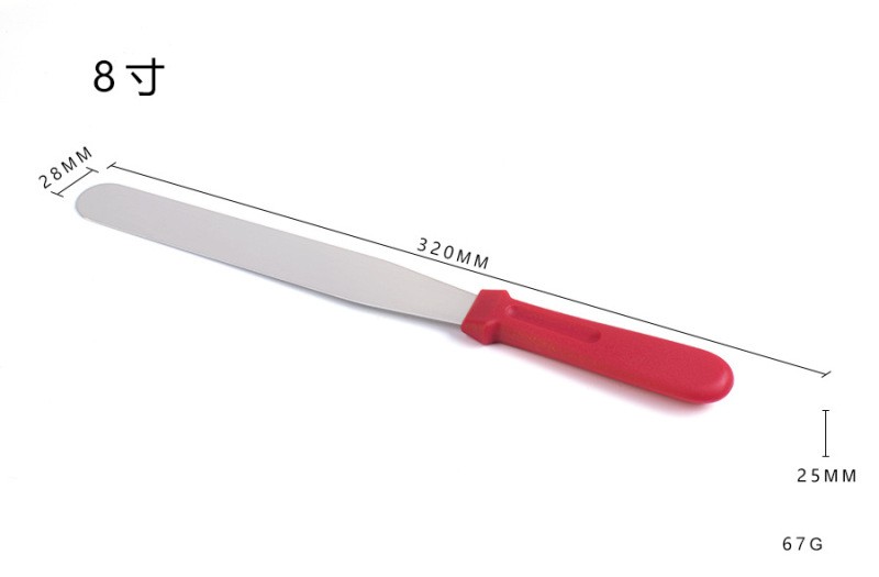 Yangjiang Factory Stainless Steel Cream Spatula Baking And Decorating Tools Cake Stripping Knife Scraper Cream Spatula Wholesale Specification drawing