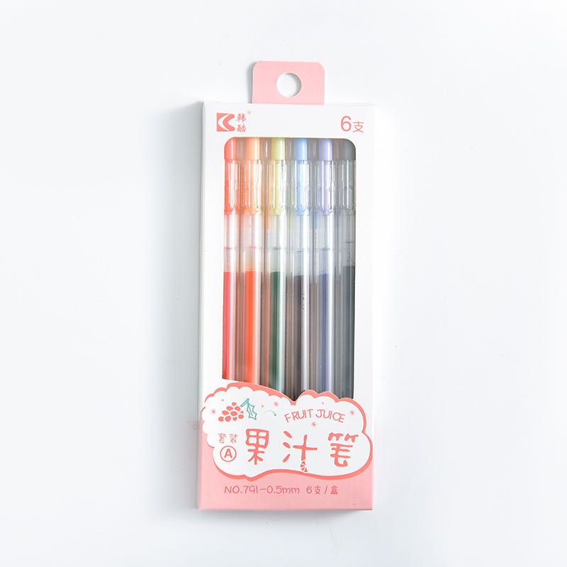 Hanku 791 Colorful Juice Pen Student Journal Drawing Colorful Creative Fruit Candy Color Journal Pen Set Item Picture