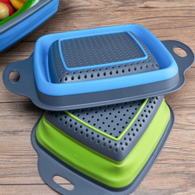 Fruit Tray Fruit Basket Washing Basin Creative Folding Fruit Tray Telescopic Multi-Functional Drain Basket Household Kitchen Washing Basket full figure