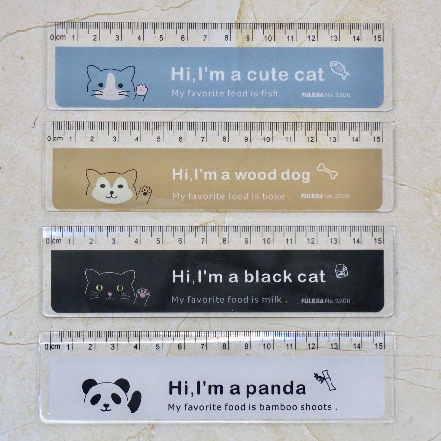 Fulejia 3206 15cm Cartoon animal Ruler, direct sales from the manufacturer of student office supplies