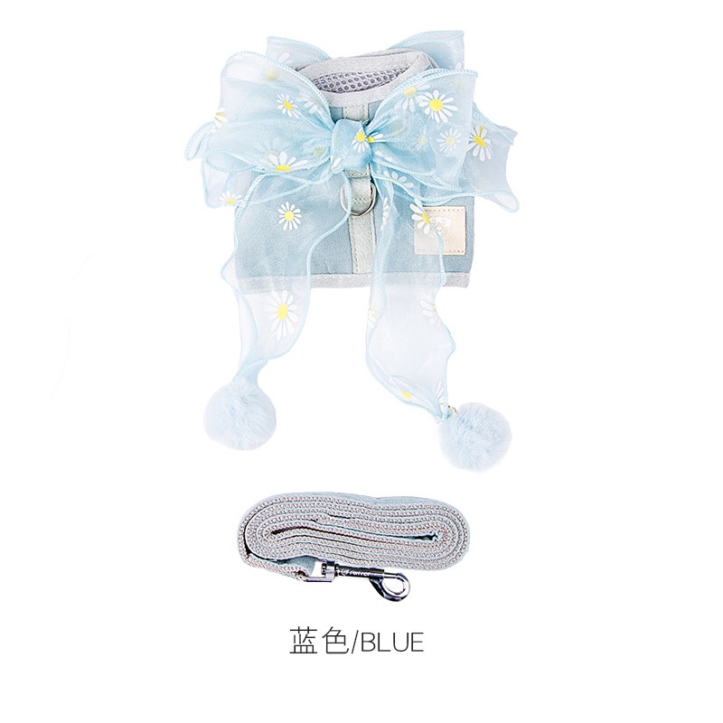 仙女蝴蝶结宠物胸背带 一款两用宠物衣服宠物牵引绳细节图