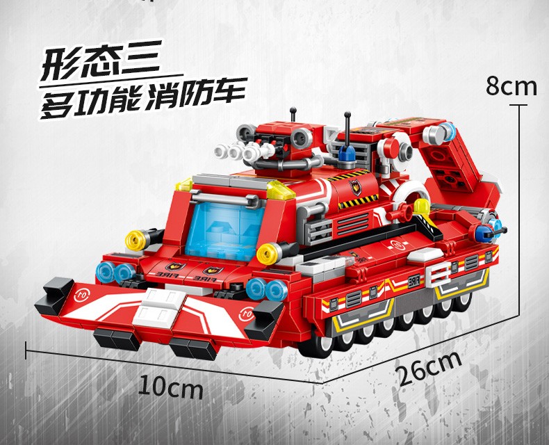 潘洛斯救援消防车机甲35变系列儿童益智拼搭积木详情图6