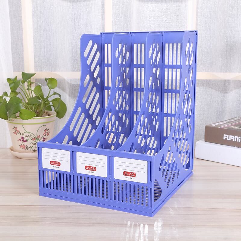 Three-in-one file rack, file bar, office supplies storage bar, PP office stationery Specification image