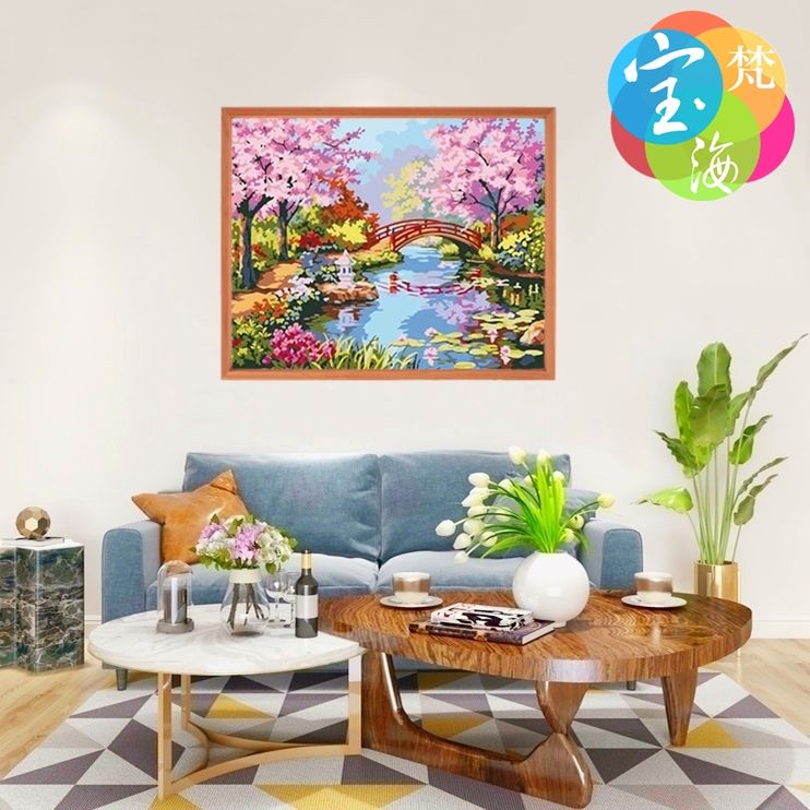 5065 Digital Oil Painting, Watercolor Filling Painting, Stress-relieving DIY Coloring Painting, Hand-painted Decorative Oil Painting 8276