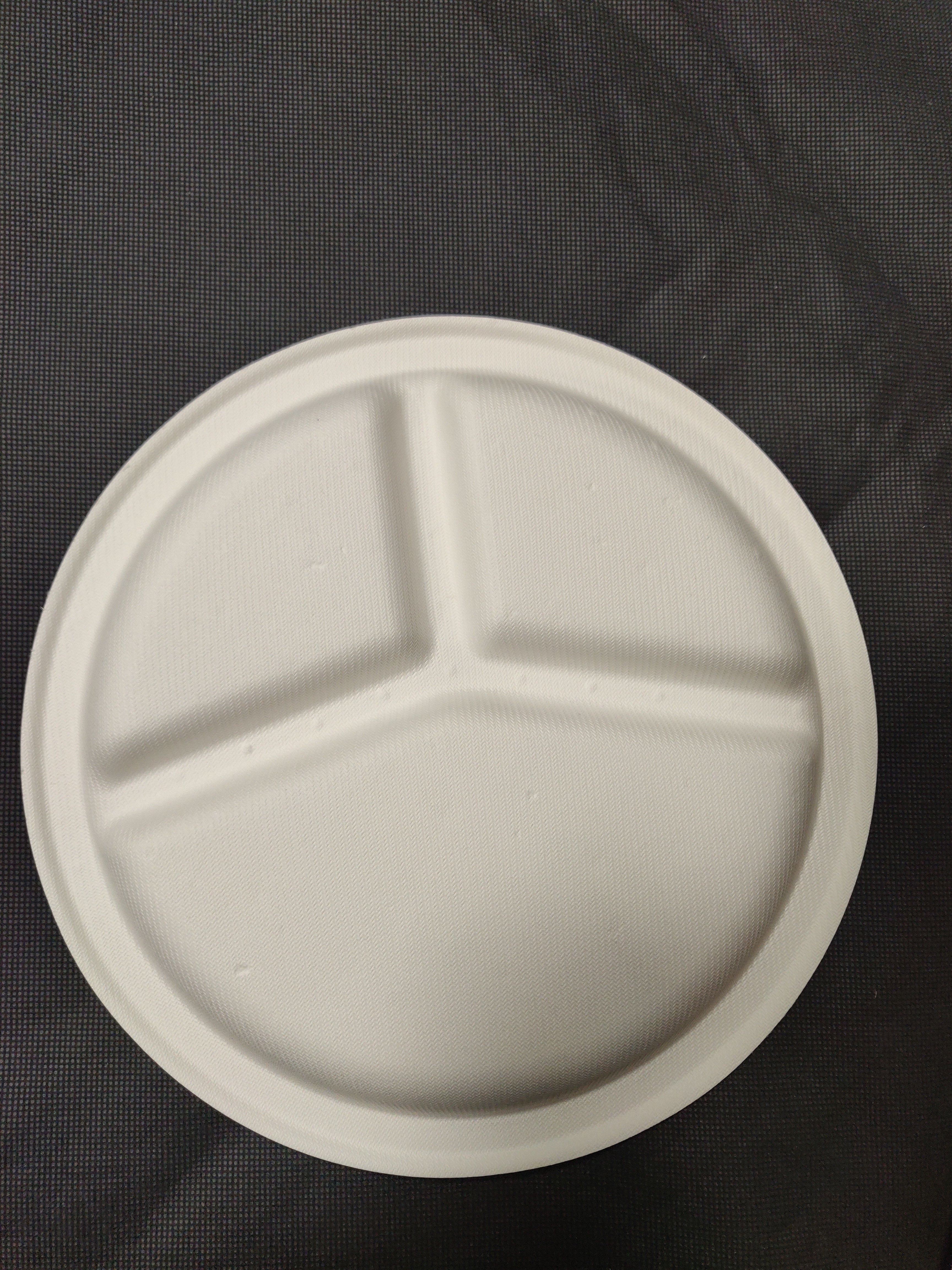 10 Inch 3 Grid Sugarcane Pulp Bamboo Pulp Disposable Environmental Protection Completely Degradable Tableware Three Grid Round Plate Can Be Composted Disk details Picture