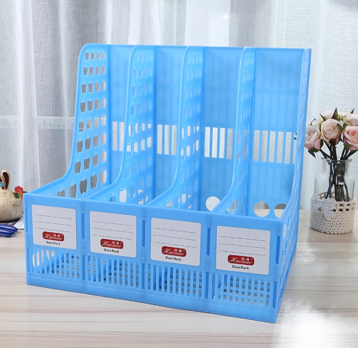 Self-produced and self-sold four-in-one file holder 9914 file rack plastic transparent file holder detail image 1