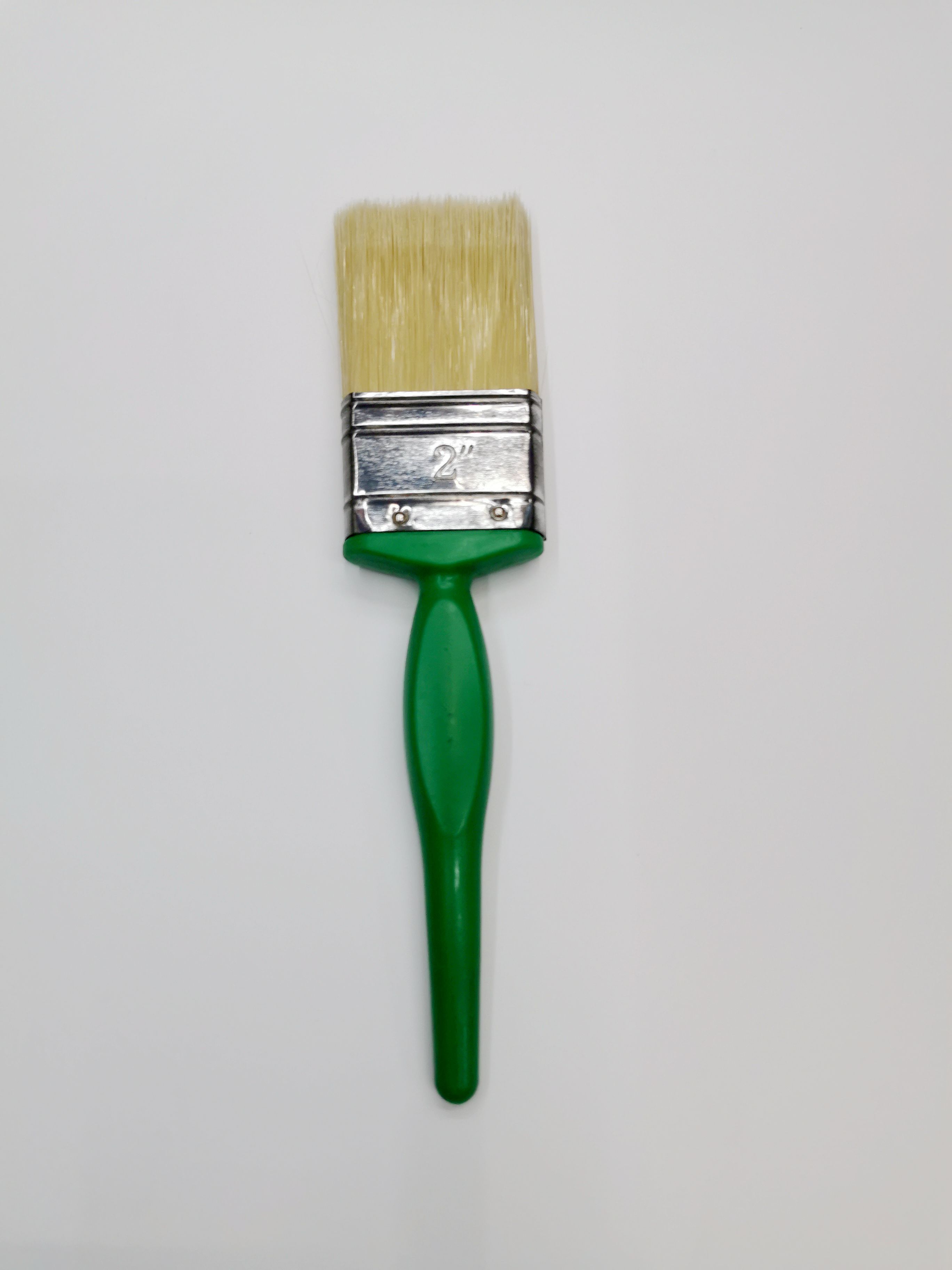 Green plastic handle white wool paint brush 628 thumbnail