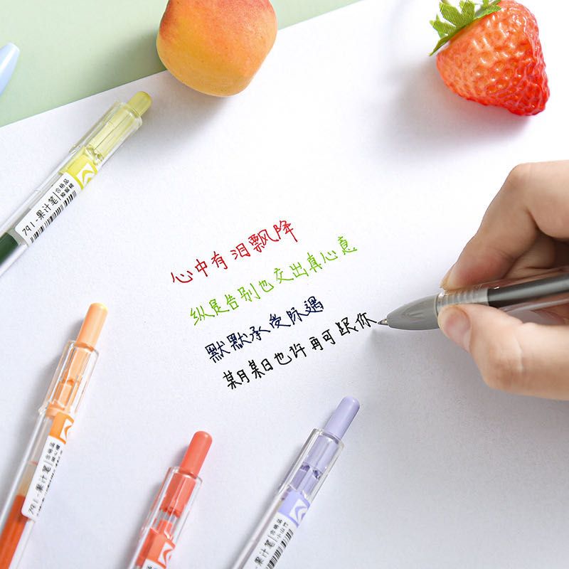Hanku 791 Colorful Juice Pen Student Journal Drawing Colorful Creative Fruit Candy Color Journal Pen Set Application Scenario