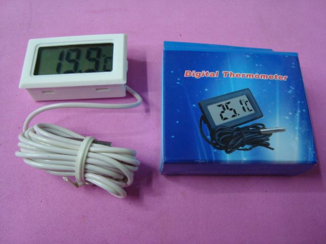 温度计电子温度计仪表配件数显湿度窗外数据温度计方型镶嵌带线温度计HT-1图