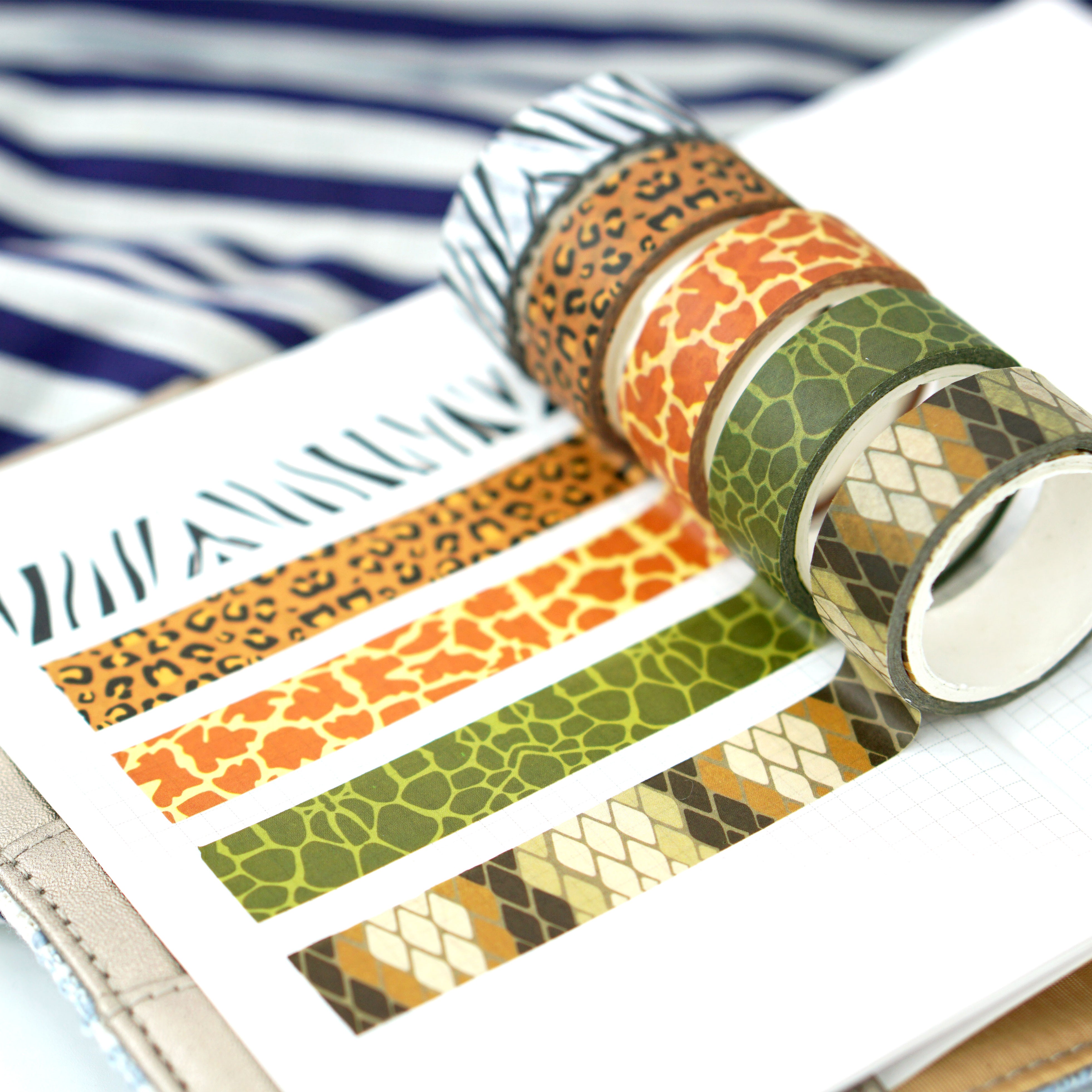 5-roll animal print and paper tape leopard print giraffe planner decorative tape stickers, 5-meter cross-border Amazon detail image 5