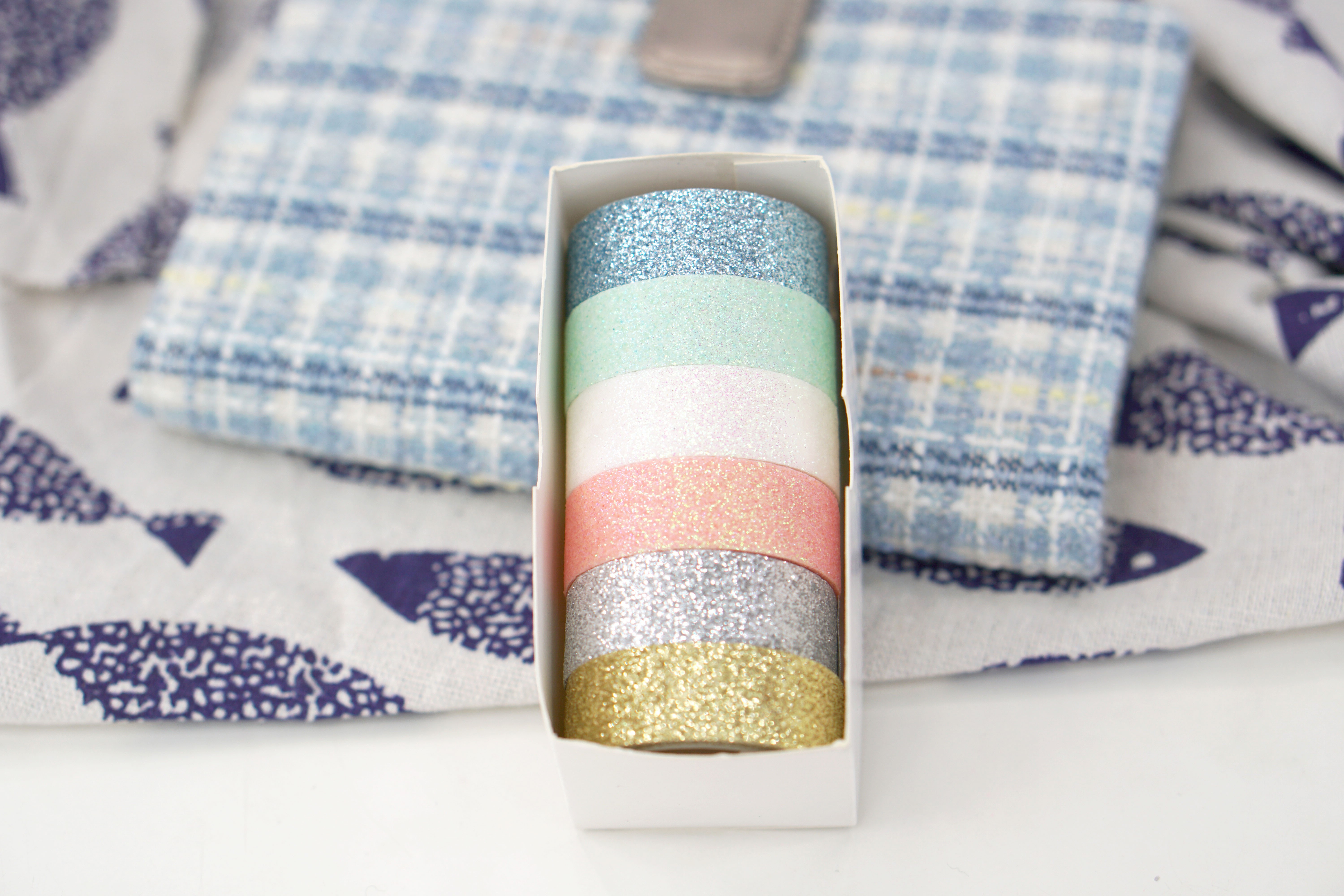 6 pieces of gold powder and paper tape, colored glitter powder sprinkled, gold onion planner decorative tape stickers, can be torn off by hand for DIY detail image 8