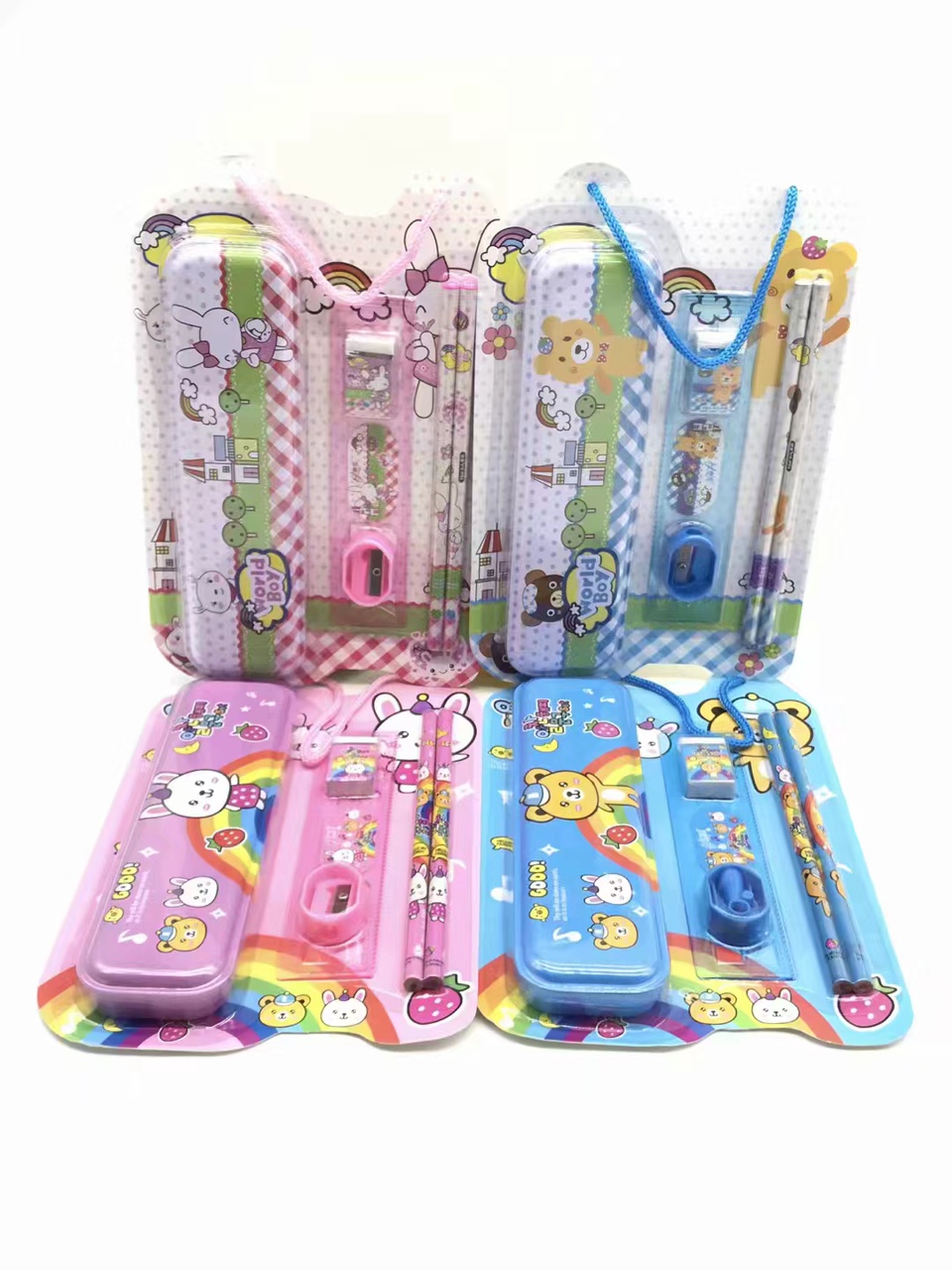 新品 小学生吸卡手提学习文具笔盒套装 幼儿园奖品 生日礼物佳品