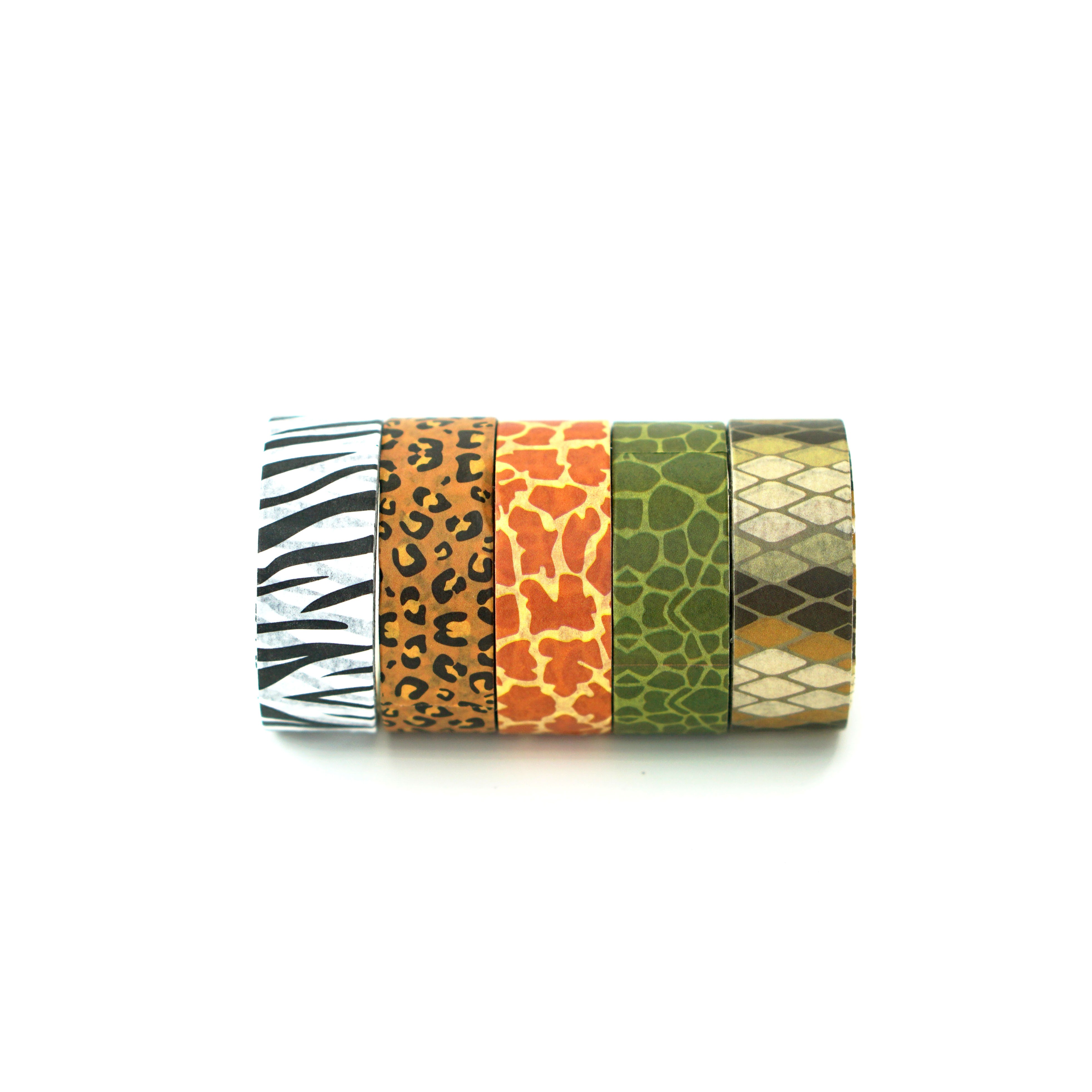 5-roll animal print and paper tape leopard print giraffe planner decorative tape stickers, 5-meter cross-border Amazon detail image 6