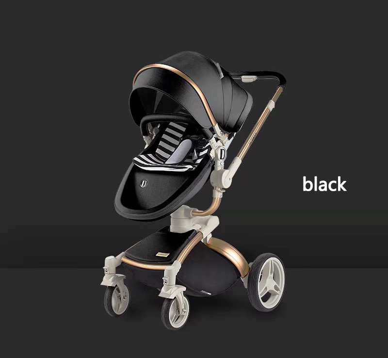 The high-view baby stroller rotates 360 degrees