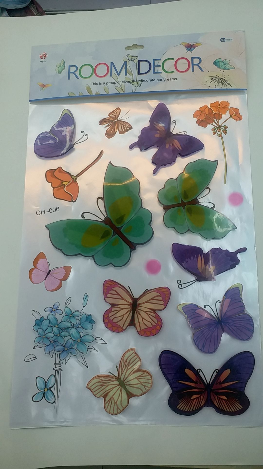 Butterfly pasted living room wall decoration pasted living room sofa wall layout wall